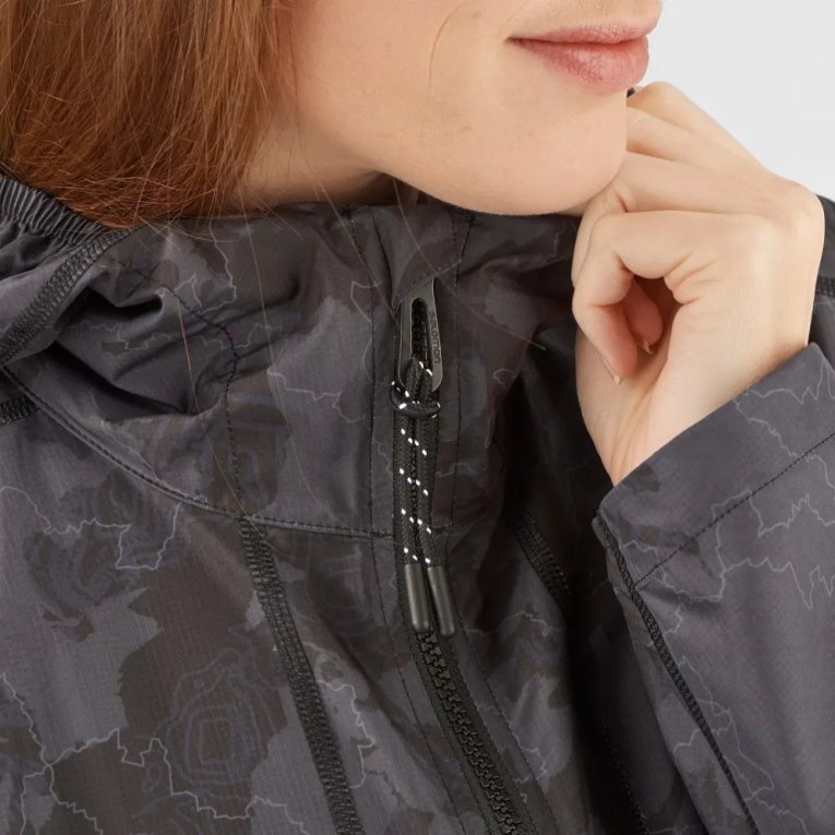 Black Salomon Outlife Long Packable Women's Windbreaker | PH 62159Y